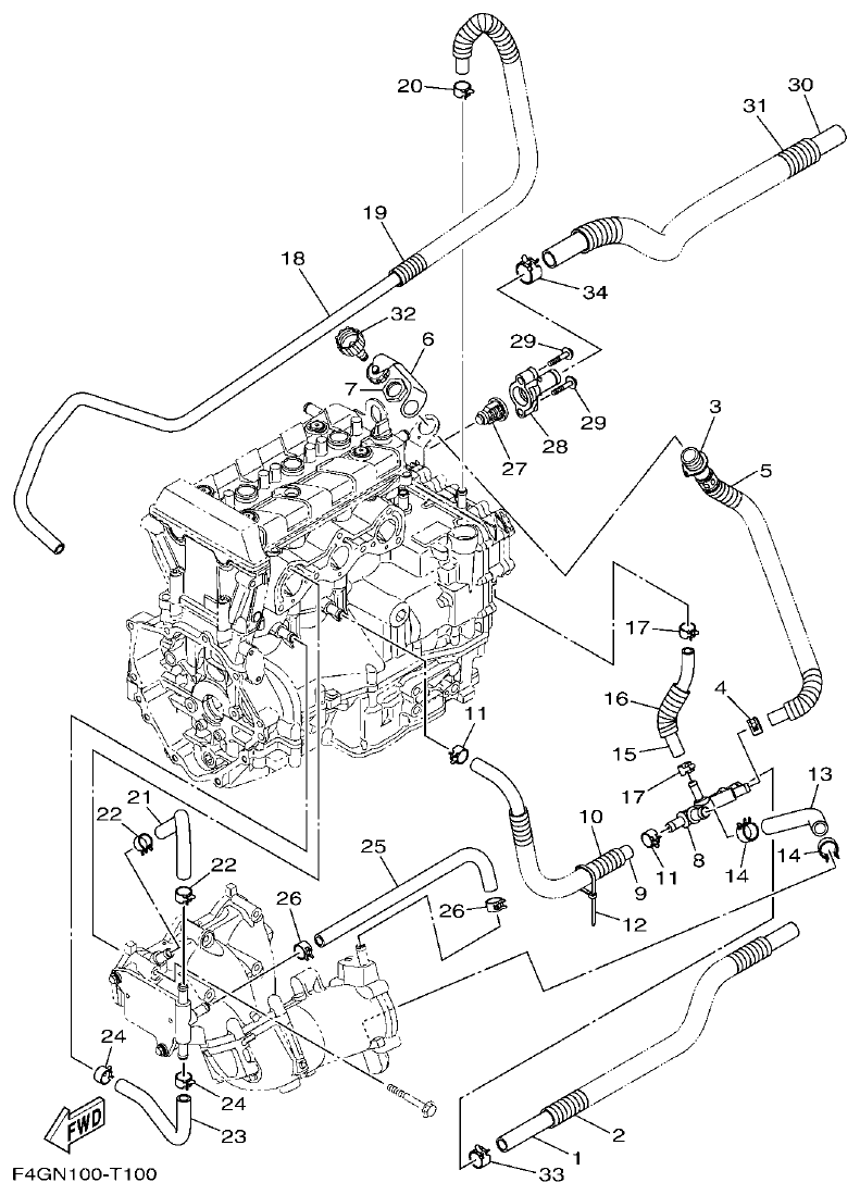 Yamaha VX1050AV EXHAUST 2 parts diagram